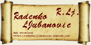 Radenko LJubanović vizit kartica